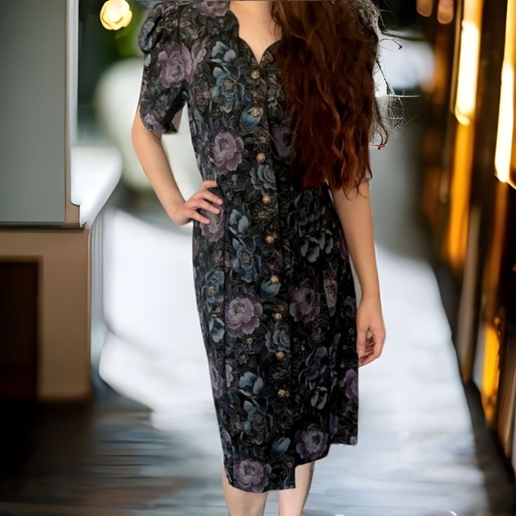 Vintage Dresses & Skirts - 90s All That Jazz 100% Cotton Dress